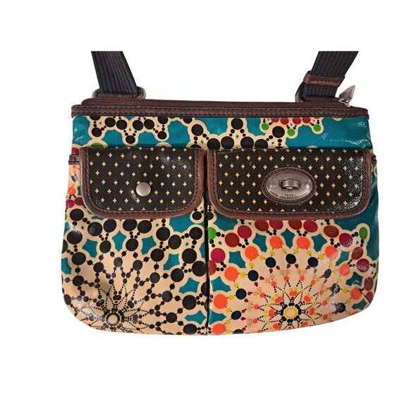 FOSSIL Key-Per Crossbody Bag ZB5320 Multicolor Adjustable Strap Pockets - Picture 2 of 8